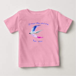 Camiseta Para Bebê Sobre o espaço da lua bebê T-Shirt