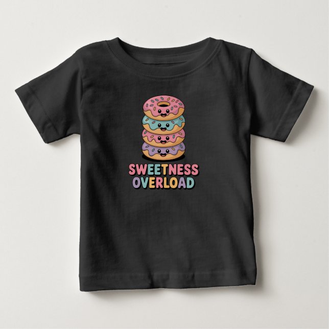 Camiseta Para Bebê Sobrecarga de Doçura | Donut (Frente)