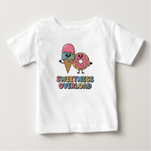 Camiseta Para Bebê Sobrecarga doce   ROSQUINHA e SORVETE