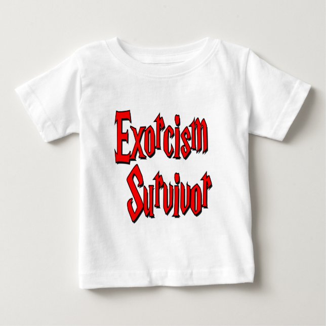 Camiseta Para Bebê Sobrevivente do exorcismo (Frente)
