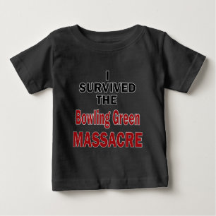 Camiseta Para Bebê Sobrevivente do Massacre Verde da boliche
