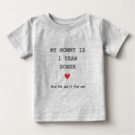 Camiseta Para Bebê Sobriedade Personalizada A Qualquer 1 Ano Sóbrio E