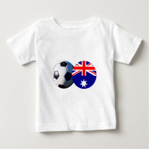 Camiseta Para Bebê Soccer Ball & Austrália Bandeira do MUSEUM Zazzle
