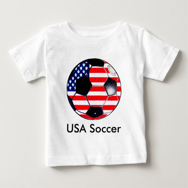 Camiseta Para Bebê Soccer Bandeira-EUA Futebol O MUSEUM Oferece (Frente)