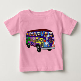 Camiseta Para Bebê Sock Monkey Peace Bus