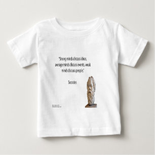 Camiseta Para Bebê Sócrates & Citações de "Grandes" Mentes