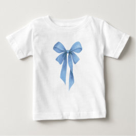 Camiseta Para Bebê Soft Blue Bow Boy Baby Shower Party