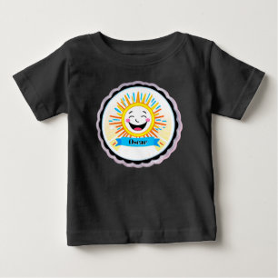 Camiseta Para Bebê Sol Cartoon Alegre Com Rosto Sorridente
