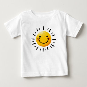 Camiseta Para Bebê Sol desenhado