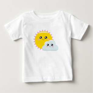 Camiseta Para Bebê Sol e Nuvem