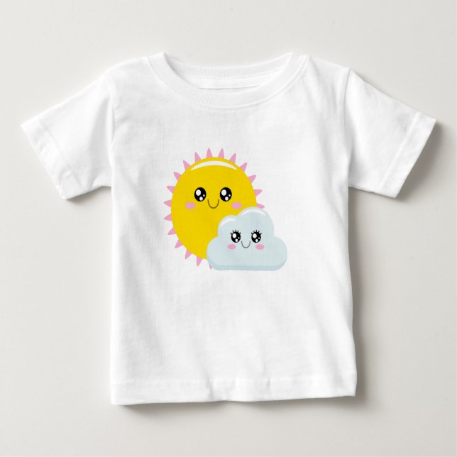 Camiseta Para Bebê Sol e Nuvem (Frente)