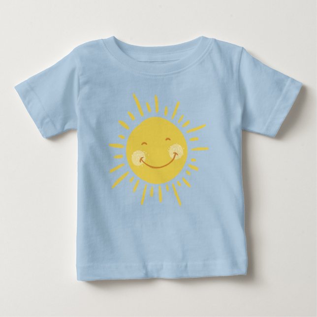 Camiseta Para Bebê Sol Feliz Fofo  (Frente)