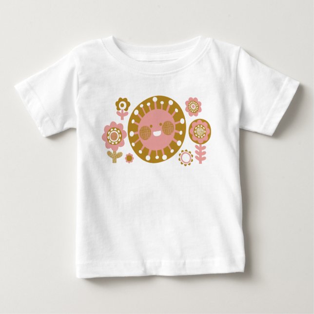Camiseta Para Bebê Sol Feliz, T-shirt Bonita (Frente)