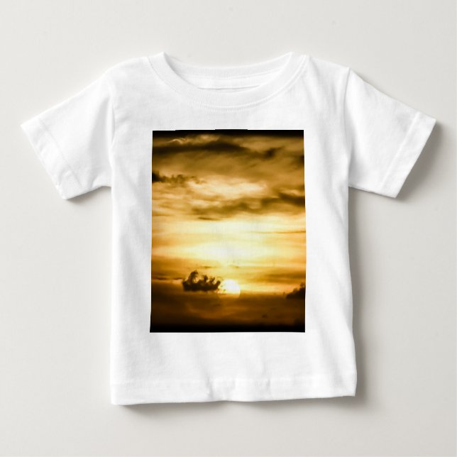 Camiseta Para Bebê Sol No Oceano Pacífico (Frente)