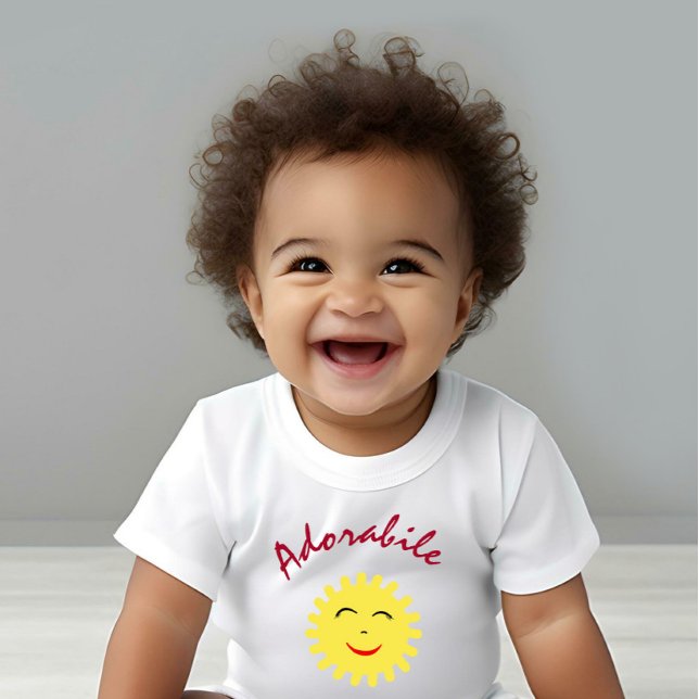 Camiseta Para Bebê Sol sorridente (Criador carregado)