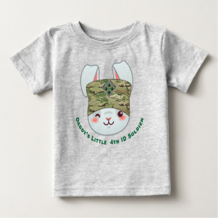 Camiseta Para Bebê "Soldado da 4ª Divisão de Infantaria do Pai"