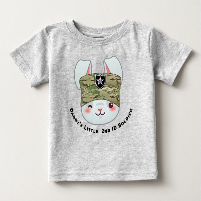 Camiseta Para Bebê "Soldado da Divisão de Infantaria do segundo do Pa (Frente)