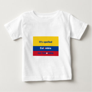 Camiseta Para Bebê Soletrou Colômbia não Colômbia