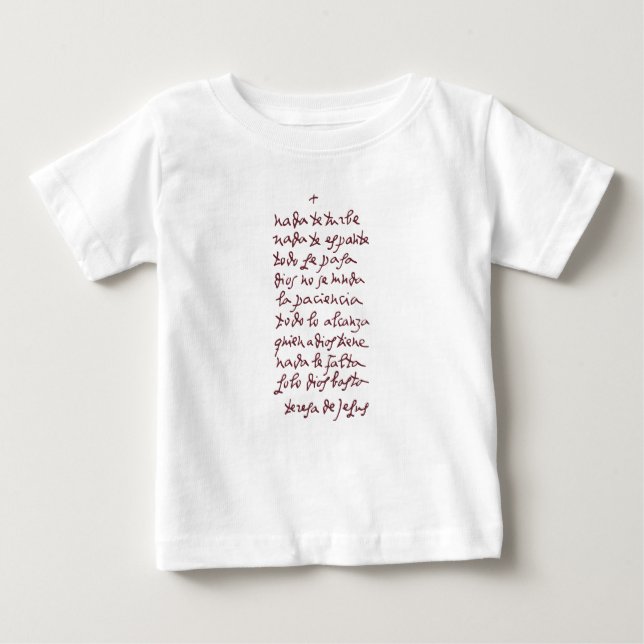 Camiseta Para Bebê Solo Dios basta (Que nada o perturbe) (Frente)