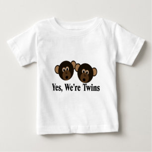 Camiseta Para Bebê Somos gêmeos 2 macacos