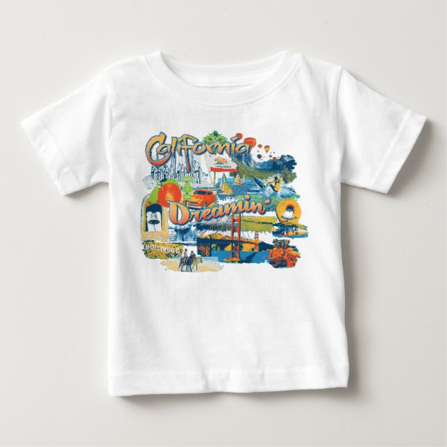 Camiseta Para Bebê Sonhando na Califórnia (Frente)