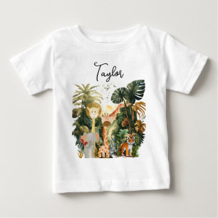 Camiseta Para Bebê Sonho Safari Exótico de Animais da Selva