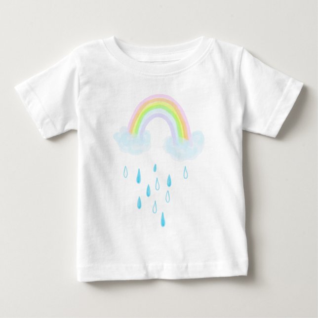 Camiseta Para Bebê Sonhos de Arco-íris (Frente)