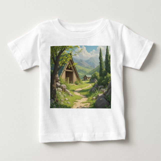 Camiseta Para Bebê Sonhos de Cabina Florestal: Pequenas Aventuras Agu (Frente)