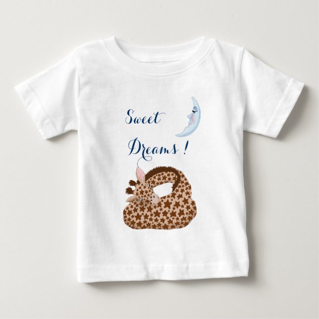 Camiseta Para Bebê Sonhos do girafa (Frente)