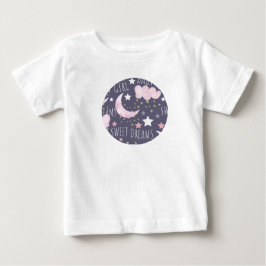 Camiseta Para Bebê Sonhos Doces Lua Menina Bebê