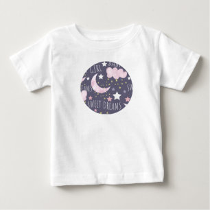 Camiseta Para Bebê Sonhos Doces Menina Lua