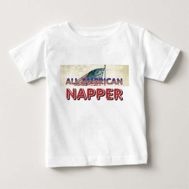Camiseta Para Bebê Sonolento Americano Total (Frente)