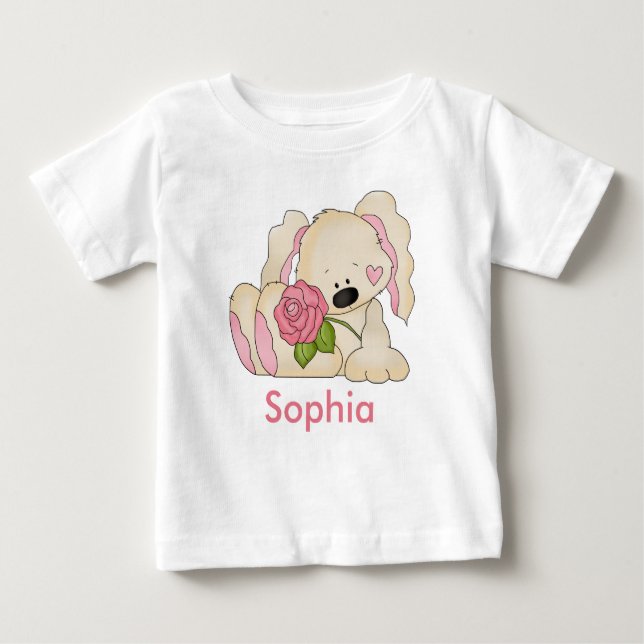 Camiseta Para Bebê Sophia's Personalized Bunny (Frente)