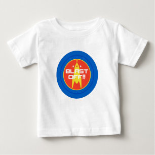 Camiseta Para Bebê Sopre fora!! Espaço retro Rocket da ficção