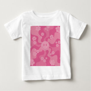 Camiseta Para Bebê Sorria - Rosa