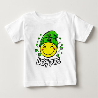 Camiseta Para Bebê Sorriso de Cara Sortudo Dia de São Patrício