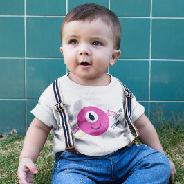 Camiseta Para Bebê Sorriso de rabisco rosa acenando