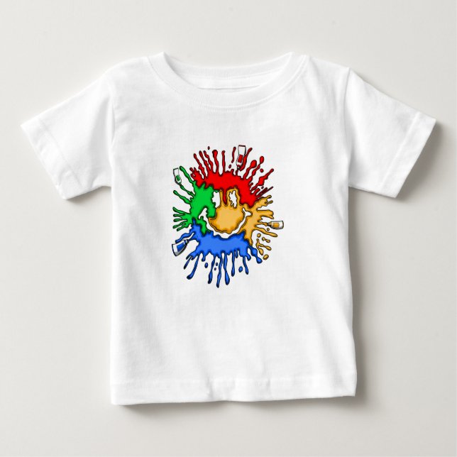 Camiseta Para Bebê Sorriso do tubo de tinta (Frente)