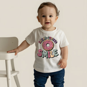 Camiseta Para Bebê Sorriso Revestido Com Açúcar Rosquinha