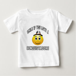 Camiseta Para Bebê sorriso se você ama um Conquistadore.