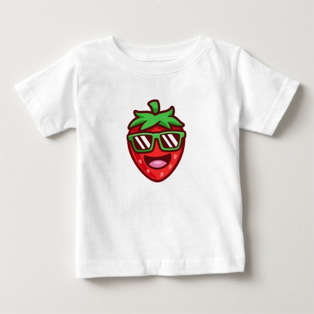 Camiseta Para Bebê Sorrisos de Morango (Frente)