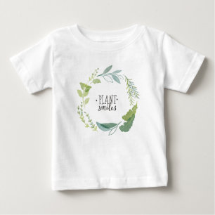 Camiseta Para Bebê Sorrisos finos da planta das ervas II  