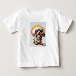 Camiseta Para Bebê Sorrisos Sunny: O Dachshund Legal