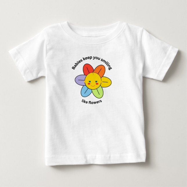 Camiseta Para Bebê Sorrisos tipo flor (Frente)