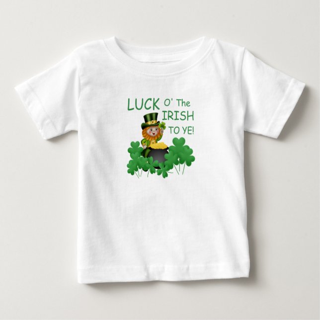 Camiseta Para Bebê Sorte O'Irlandês para você em um (Frente)