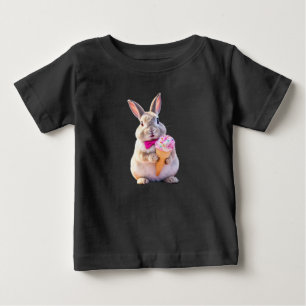 Camiseta Para Bebê Sorvete Adorável Comendo Coelho Camisa-T Bebê