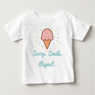 Camiseta Para Bebê Sorvete Baby T-Shirt - Scoop. Sorria. Repita.