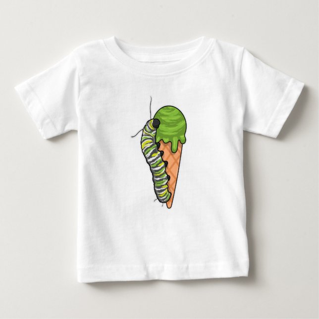 Camiseta Para Bebê Sorvete das lagartas (Frente)