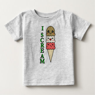 Camiseta Para Bebê Sorvete de Kawaii