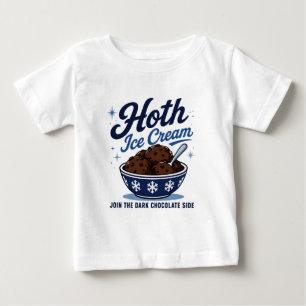 Camiseta Para Bebê Sorvete Hoth Chocolate Preto Engraçado